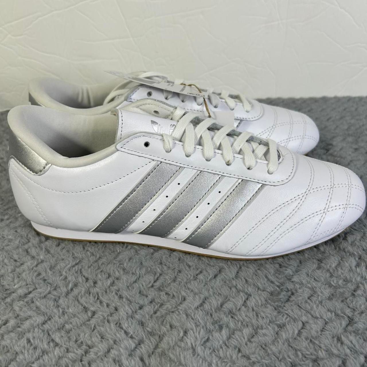 Adidas 8.5 Taekwondo Lace Shoes - Cloud White / Silver Metallic (Js1192)